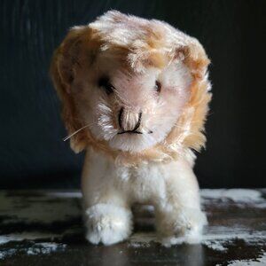 Small Vintage Mohair Plush Lion Toy Made In Japan, Vintage Plush